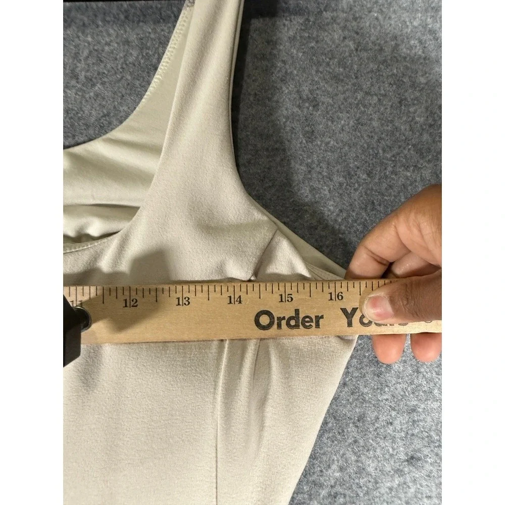 Zella Womens Sleeveless Scoop Neck Maxi Dress Beige Pockets Size L 29953 - Picture 5 of 9